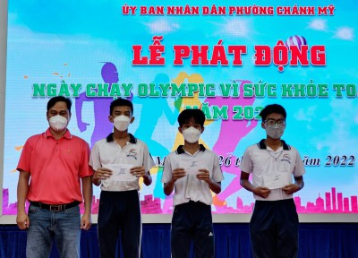 Tham gia ngày chạy Olympic "Vì sức khỏe toàn dân" phường Chánh Mỹ năm 2022
